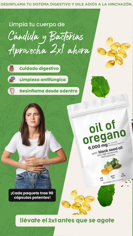 Aceite de orégano Doble potencia contra bacterias